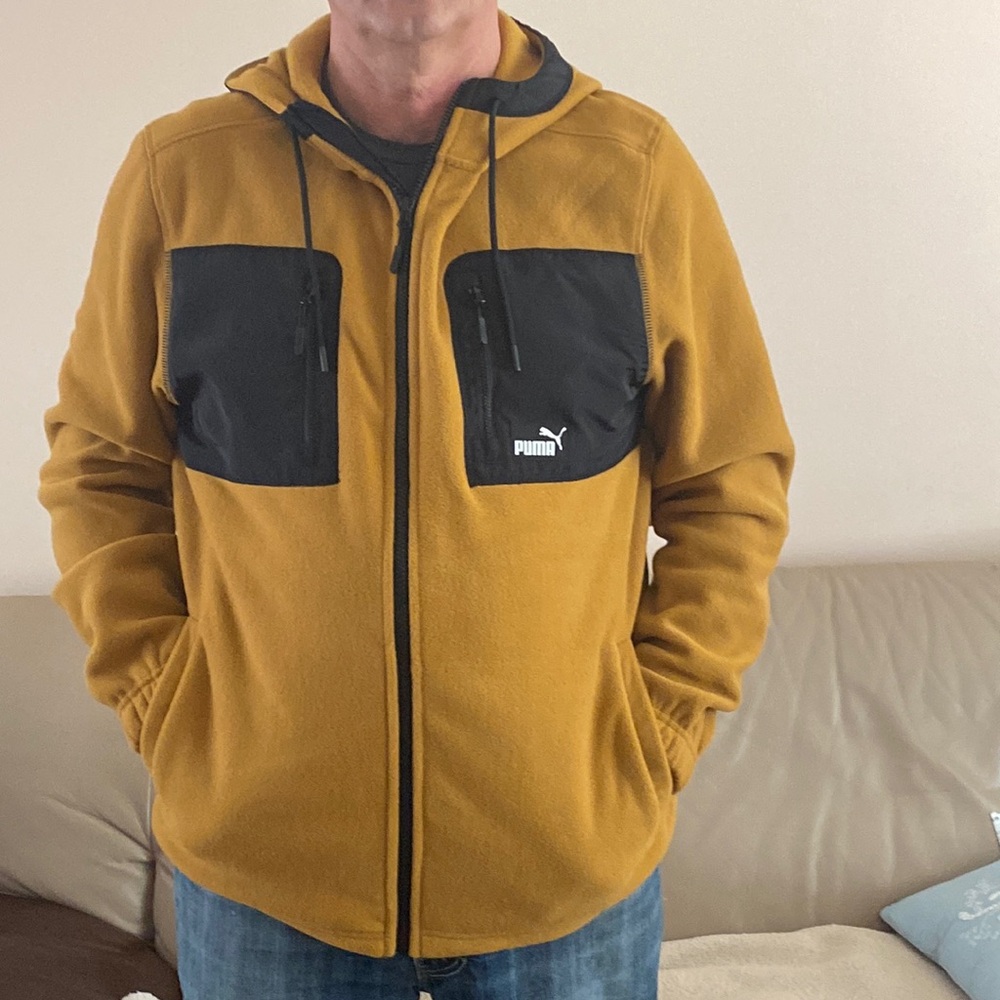 Puma men Polar Fleece hooded full zip jacket
